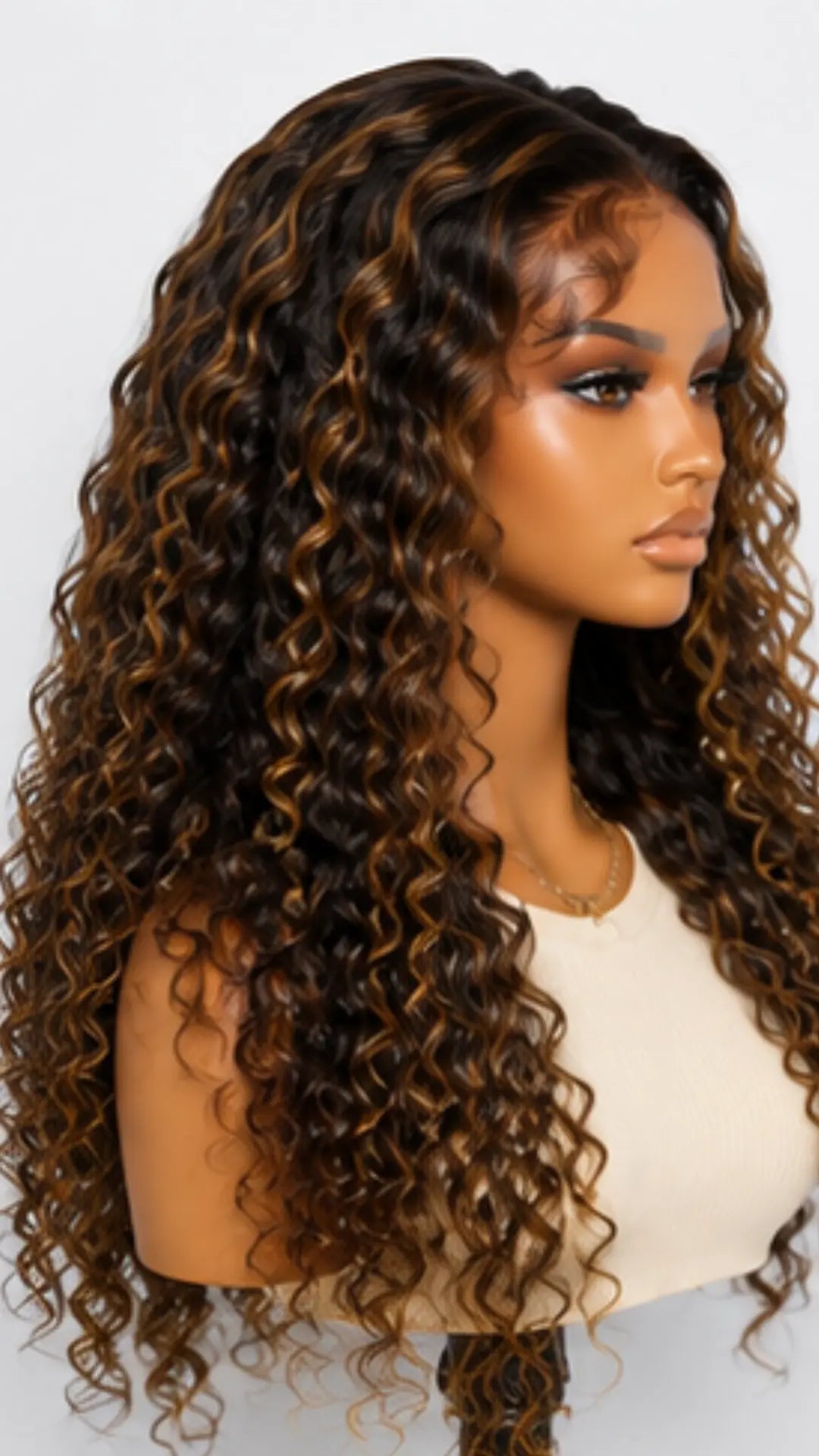 13×4 Transparent Lace Frontal Highlight Burmese Curly Human Hair Wig RodAna