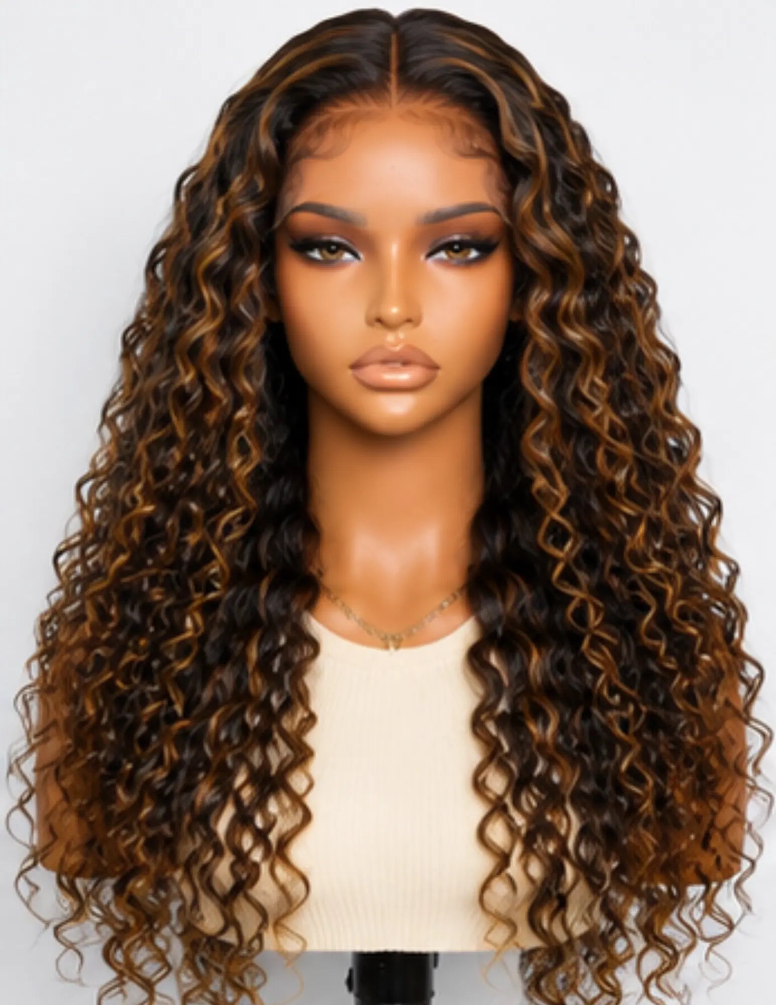 13×4 Transparent Lace Frontal Highlight Burmese Curly Human Hair Wig RodAna