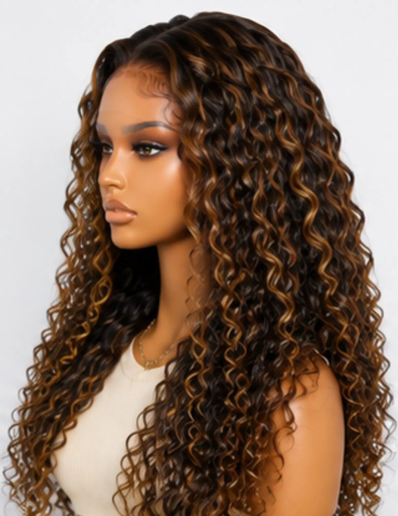 13×4 Transparent Lace Frontal Highlight Burmese Curly Human Hair Wig RodAna