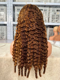 13×4 Transparent Lace Frontal Highlight Burmese Curly Human Hair Wig